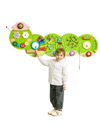 Πάνελ Δραστηριοτήτων Τοίχου – Κάμπια με 12 Δραστηριότητες Montessor... Πάνελ Δραστηριοτήτων Τοίχου – Κάμπια με 12 Δραστηριότητες Montessor...