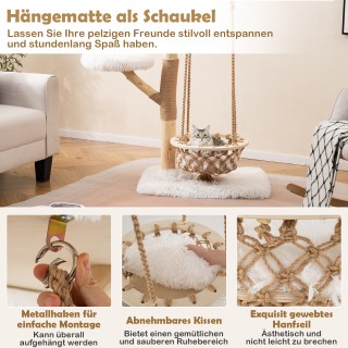 Costway  Ονυχοδρόμιο Γάτας με Κρεμαστό Καλάθι, Πύργο Αναρρίχησης & ...