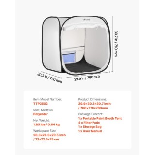 VEVOR Φορητό Περίπτερο Βαφής με Δίχτυ, 720 x 725 x 750mm BXSPQZPBSZ... VEVOR Φορητό Περίπτερο Βαφής με Δίχτυ, 720 x 725 x 750mm BXSPQZPBSZ...