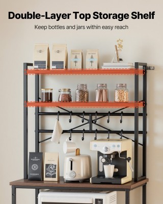 VEVOR Ράφι Κουζίνας - 800mm με Υποστήριξη X, 12 Γάντζοι & Διπλό Ράφ...