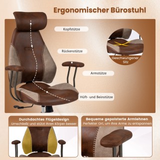 Costway Εργονομική Καρέκλα Γραφείου Υπολογιστή με Σουέτ Ύφασμα και ... Costway Εργονομική Καρέκλα Γραφείου Υπολογιστή με Σουέτ Ύφασμα και ...