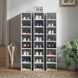 Παπουτσοθήκη με 8 Στοιβαζόμενα Διαφανη Κουτιά Αποθήκευσης για Παπού... Παπουτσοθήκη με 8 Στοιβαζόμενα Διαφανη Κουτιά Αποθήκευσης για Παπού...