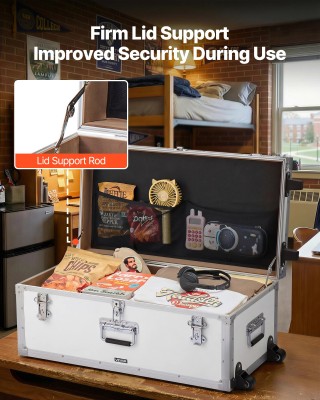 VEVOR Σετ 2 Μεταλλικών Κουτιά Αποθήκευσης με Κατασκευή Ξύλινες Βαλί...