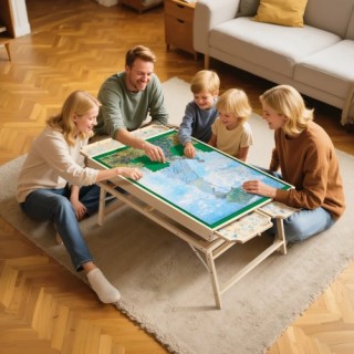 VEVOR Πτυσσόμενο Ξύλινο Τραπέζι Παζλ 1500 Κομματιών 86x63cm PTZ1500...