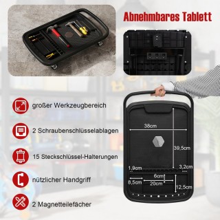 Costway Πολυλειτουργικός 2-σε-1 τροχήλατος πάγκος εργαλείων με ρυθμ...