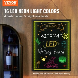 Πίνακας Μηνυμάτων LED VEVOR 32x24 Φωτιζόμενος Γράψιμος Πίνακας Κιμω...