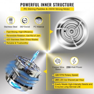 Μηχανή Θρυμματισμού Πάγου VEVOR 265LBS 220V για Κουζίνα & Μπαρ BBJ... Μηχανή Θρυμματισμού Πάγου VEVOR 265LBS 220V για Κουζίνα & Μπαρ BBJ...