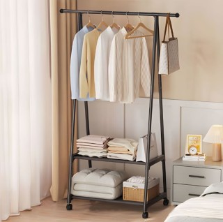 Μεταλλική Επιδαπέδια Κρεμάστρα με 2 Ράφια 65 x 42 x 161 cm Μαύρο GH... Μεταλλική Επιδαπέδια Κρεμάστρα με 2 Ράφια 65 x 42 x 161 cm Μαύρο GH...