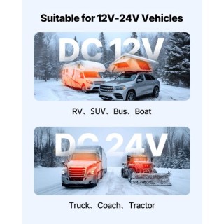 VEVOR Θερμαντήρας Αέρα Πετρελαίου 8 kW DC 12-24 V με Μπλε LCD Οθόνη...