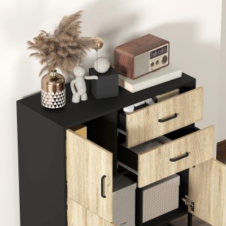 HOMCOM Μοντέρνα Κρεντέντζα με 3 Ντουλάπια και 2 Συρτάρια, από Μορι... HOMCOM Μοντέρνα Κρεντέντζα με 3 Ντουλάπια και 2 Συρτάρια, από Μορι...