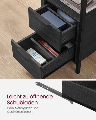 Τραπέζι VASAGLE με Πρίζα, 2 Συρτάρια, Ανθρακί/Μαύρο Τραπέζι VASAGLE με Πρίζα, 2 Συρτάρια, Ανθρακί/Μαύρο