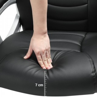 SONGMICS Εργονομική Καρέκλα Γραφείου Μαύρη PU Δέρμα 74x67x(110-120)...