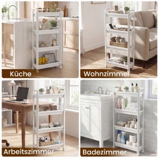 Costway Στενό τροχήλατο ράφι 4 επιπέδων με λαβές για κουζίνα και μπ... Costway Στενό τροχήλατο ράφι 4 επιπέδων με λαβές για κουζίνα και μπ...