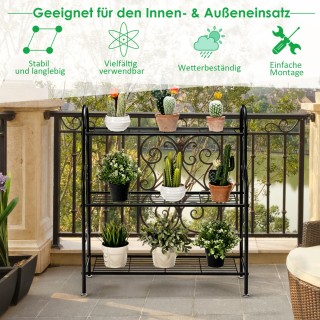 Costway Μεταλλική βάση φυτών τριών επιπέδων 72 x 25 x 85 εκ. Μαύρο... Costway Μεταλλική βάση φυτών τριών επιπέδων 72 x 25 x 85 εκ. Μαύρο...