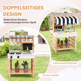 Costway  Υπαίθρια Κουζίνα Παιδικής Φαντασίας με Ροή Νερού - Διπλής ...