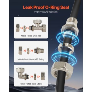 VEVOR  Σετ Αεροσυμπιεστή 3/4 x 100FT PU Μαύρο  YSKQGDXT34INVBJNDV0