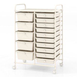 Costway Τροχήλατο Συρταριέρα με 15 Στοιβαζόμενα Συρτάρια και Μεταλλ... Costway Τροχήλατο Συρταριέρα με 15 Στοιβαζόμενα Συρτάρια και Μεταλλ...