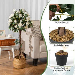 Costway 120 εκ. Ροζένμπαουμ Λευκός Πολυτελής Δέντρακι με Ανθισμένε... Costway 120 εκ. Ροζένμπαουμ Λευκός Πολυτελής Δέντρακι με Ανθισμένε...