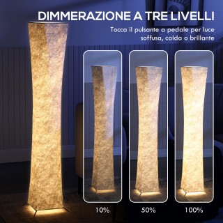 HOMCOM Μοντέρνο Φωτιστικό Δαπέδου με Διακόπτη Ποδιού, από Ατσάλι κα...