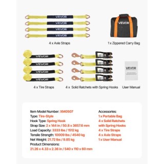 VEVOR Σετ Δέστρας Τροχών Αυτοκινήτου με Αντοχή 4540 kg, Κατάλληλο γ... VEVOR Σετ Δέστρας Τροχών Αυτοκινήτου με Αντοχή 4540 kg, Κατάλληλο γ...