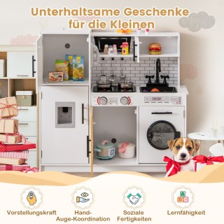 Costway Παιδική Κουζίνα με Αξεσουάρ Παιχνιδιού με Φούρνο & Πλυντήρι...