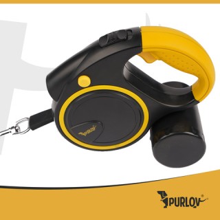 Purlov Αυτόματο Λουρί  Οδηγός για Σκύλους με Φακό LED - 10 έως 25 κ...