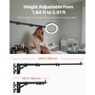 VEVOR Βραχίονας Στήριξης Φωτιστικού Τρίγωνου Τοίχου 100cm για Δακτυ...