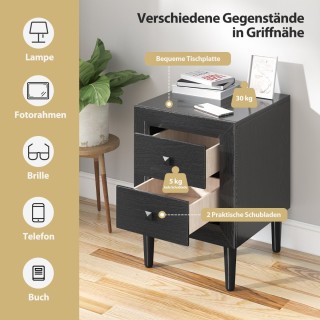 Costway Σετ 2 τεμαχίων κομοδίνα ξύλινο βοηθητικό τραπέζι με 2 συρτά... Costway Σετ 2 τεμαχίων κομοδίνα ξύλινο βοηθητικό τραπέζι με 2 συρτά...