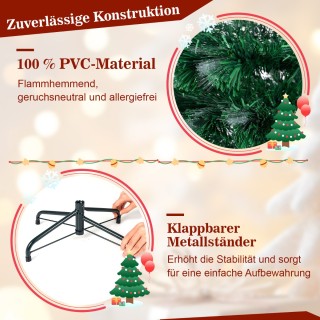 Costway 150 εκ. Τεχνητό Χριστουγεννιάτικο Δέντρο με Φωτισμό & Κορυφ...