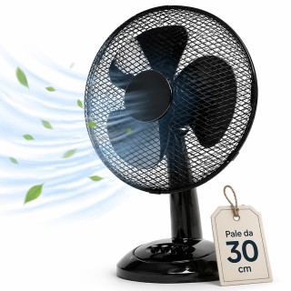 BAKAJI Επιτραπέζιος Ανεμιστήρας Διαμέτρου 30cm, Ισχύς 35W, Μαύρος, ...