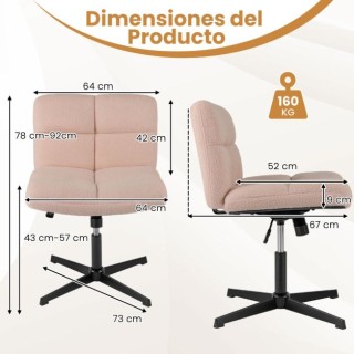 Costway Ροζ Κάθισμα Γραφείου με Ευρύχωρη Επιφάνεια Καθίσματος CB106... Costway Ροζ Κάθισμα Γραφείου με Ευρύχωρη Επιφάνεια Καθίσματος CB106...