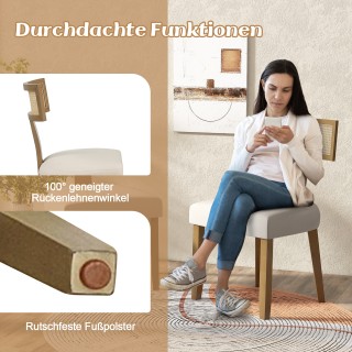 Costway Καρέκλα τραπεζαρίας/κουζίνας με πλάτη από ρατάν, επενδεδυμέ... Costway Καρέκλα τραπεζαρίας/κουζίνας με πλάτη από ρατάν, επενδεδυμέ...