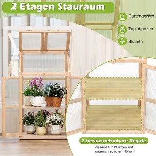 Costway Δίχωρο Ξύλινο και PC Θερμοκήπιο Μπαλκόνι Kai Κήπος Φυσικό 6... Costway Δίχωρο Ξύλινο και PC Θερμοκήπιο Μπαλκόνι Kai Κήπος Φυσικό 6...