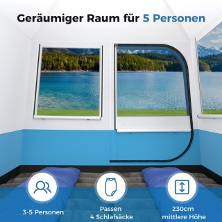 Costway Πεντάκλινη Οικογενειακή Σκηνή με Μεγάλη Δίχτυ Πόρτα & Παράθ... Costway Πεντάκλινη Οικογενειακή Σκηνή με Μεγάλη Δίχτυ Πόρτα & Παράθ...