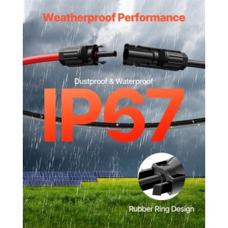 VEVOR Καλώδιο Προέκτασης Ηλιακού Πάνελ 50FT με Συνδέσμους 10AWG 1 Ζ... VEVOR Καλώδιο Προέκτασης Ηλιακού Πάνελ 50FT με Συνδέσμους 10AWG 1 Ζ...