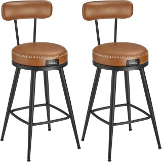 Σκαμπό Μπαρ Σετ των 2 με Συνθετικό Δέρμα και Περιστρεφόμενο Κάθισμα... Σκαμπό Μπαρ Σετ των 2 με Συνθετικό Δέρμα και Περιστρεφόμενο Κάθισμα...