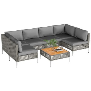 Costway  Σετ Κήπου - Συνδυαστική Εξωτερική Rattan Γωνιά με Τραπέζι ...