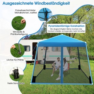 Costway Μπλε Σκηνή Πάρτι 3x3m με Λυγισμένα Πόδια NP10301BL Costway Μπλε Σκηνή Πάρτι 3x3m με Λυγισμένα Πόδια NP10301BL