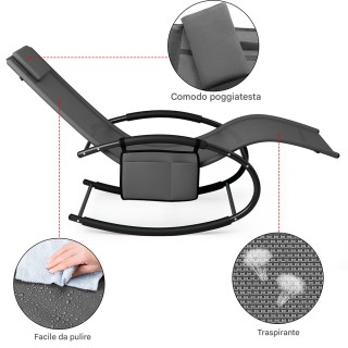 BAKAJI Καρέκλα Κήπου Κουνιστή Βαρύτητας Μηδέν Ξαπλώστρα Γκρι Textil... BAKAJI Καρέκλα Κήπου Κουνιστή Βαρύτητας Μηδέν Ξαπλώστρα Γκρι Textil...