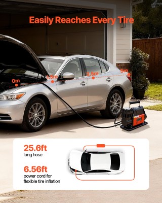 VEVOR Φορητός Αεροσυμπιεστής Βαρέως Τύπου 12V με Αυτόματη Διακοπή &... VEVOR Φορητός Αεροσυμπιεστής Βαρέως Τύπου 12V με Αυτόματη Διακοπή &...