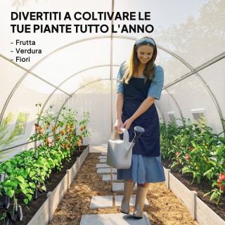 Outsunny Θερμοκήπιο με Αποσπώμενες Ράβδους και Πόρτες και Παράθυρα ...