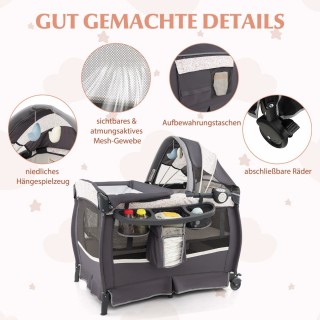 Costway 4-σε-1 Κέντρο Βρεφικής Φροντίδας με Κούνια, Κρεβατάκι, Αλλα... Costway 4-σε-1 Κέντρο Βρεφικής Φροντίδας με Κούνια, Κρεβατάκι, Αλλα...