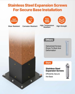 VEVOR Σετ 2 τμχ Γωνιακών Συνδέσμων για Περγολές και Ξύλινα Δοκάρια ...