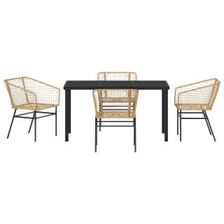 vidaXL Σέτ φαγητού για κήπο 5 pcs Καφέ συνθετικό ρατάν 3380899 vidaXL Σέτ φαγητού για κήπο 5 pcs Καφέ συνθετικό ρατάν 3380899