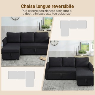 HOMCOM Γωνιακό Καναπές-Κρεβάτι με Εφέ Λινού και Κρυφό Αποθηκευτικό ... HOMCOM Γωνιακό Καναπές-Κρεβάτι με Εφέ Λινού και Κρυφό Αποθηκευτικό ...