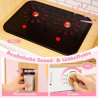 Costway Ξύλινη Παιδική Κουζίνα με Εφέ Ήχου & Φωτός TP10392PI Costway Ξύλινη Παιδική Κουζίνα με Εφέ Ήχου & Φωτός TP10392PI