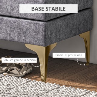 HOMCOM Πάγκος Κρεβατιού με 2 Στρώσεις από Ύφασμα Εφέ Βελούδου και ... HOMCOM Πάγκος Κρεβατιού με 2 Στρώσεις από Ύφασμα Εφέ Βελούδου και ...