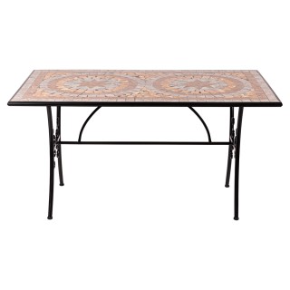 Galileo Ορθογώνιο εξωτερικό τραπέζι 143x83 cm από σίδερο με κεραμικ...
