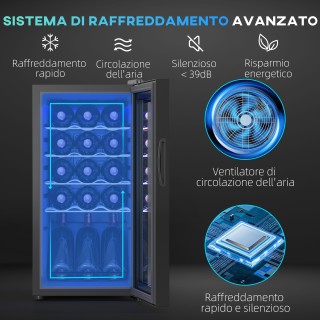 Συντηρητής Κρασιών  για 15 μπουκάλια, χωρητικότητα 44L, με έλεγχο θ...