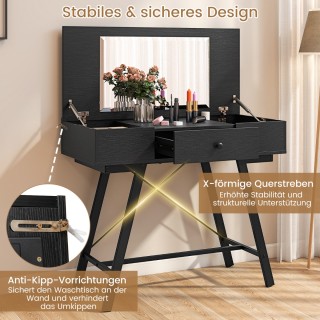 Τραπέζι Μακιγιάζ με Μεγάλο Καθρέφτη και Φορτιστή 96,5 × 46,5 × 80,5...